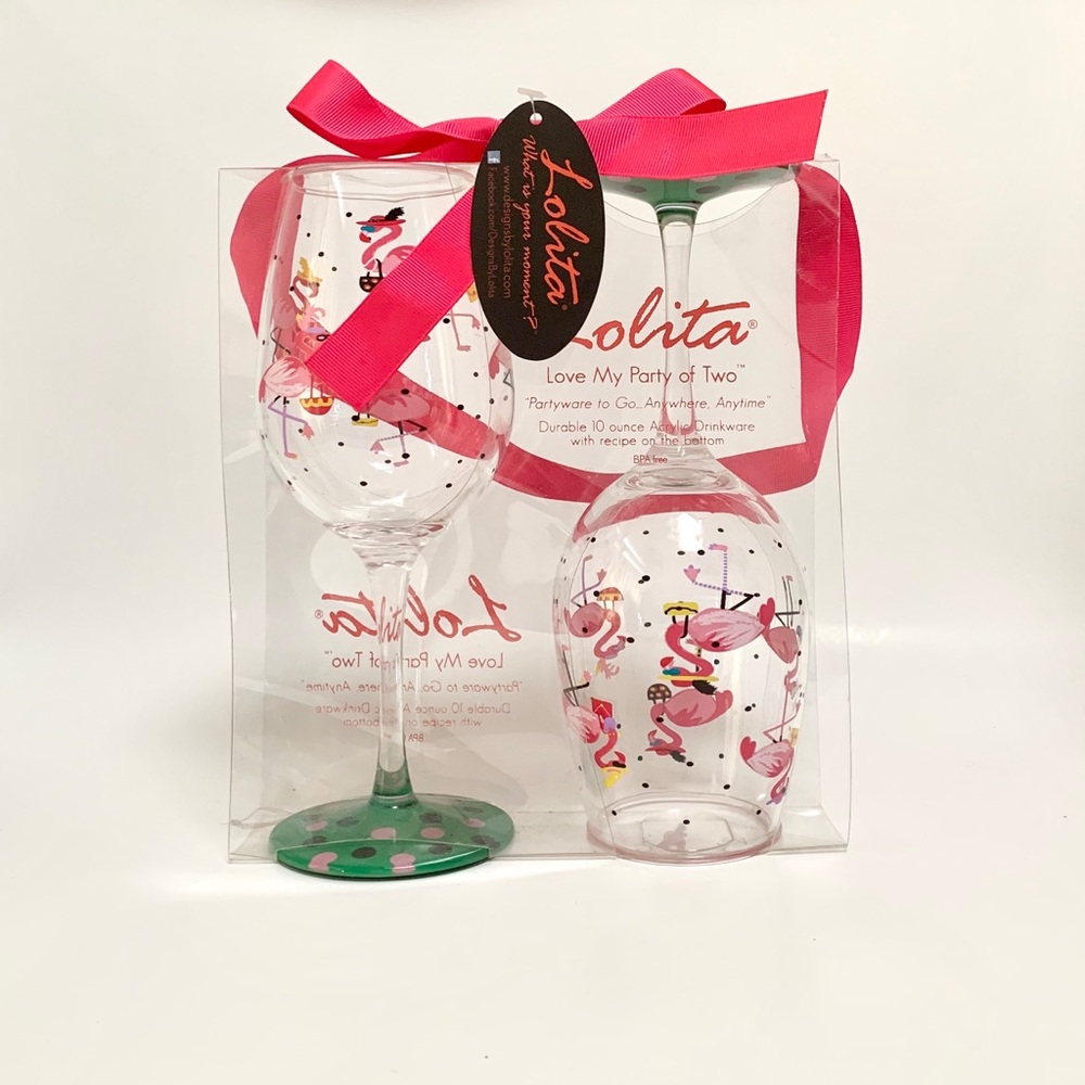 NWT Lolita Designs Acrylic Wine Glass 2 Pack